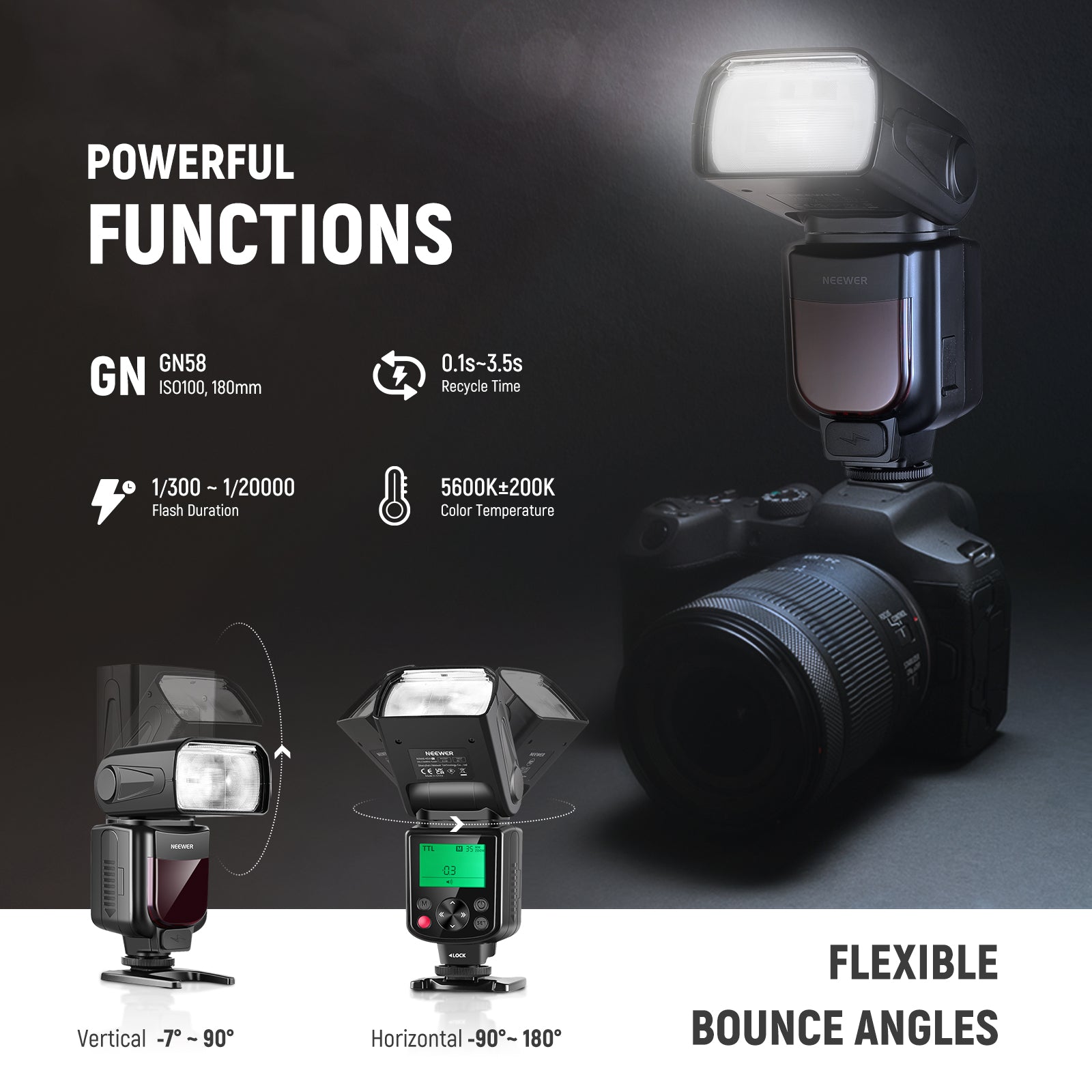 Specifications of the NEEWER NW645II-C Flash For Canon Cameras