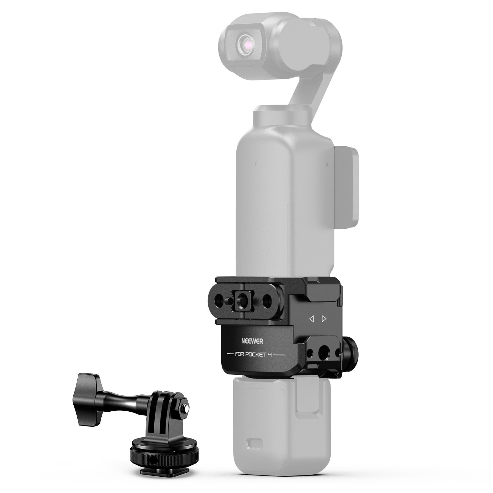 NEEWER AC069 Action Camera Cage for DJI Osmo Pocket 4 with a cold shoe adapter