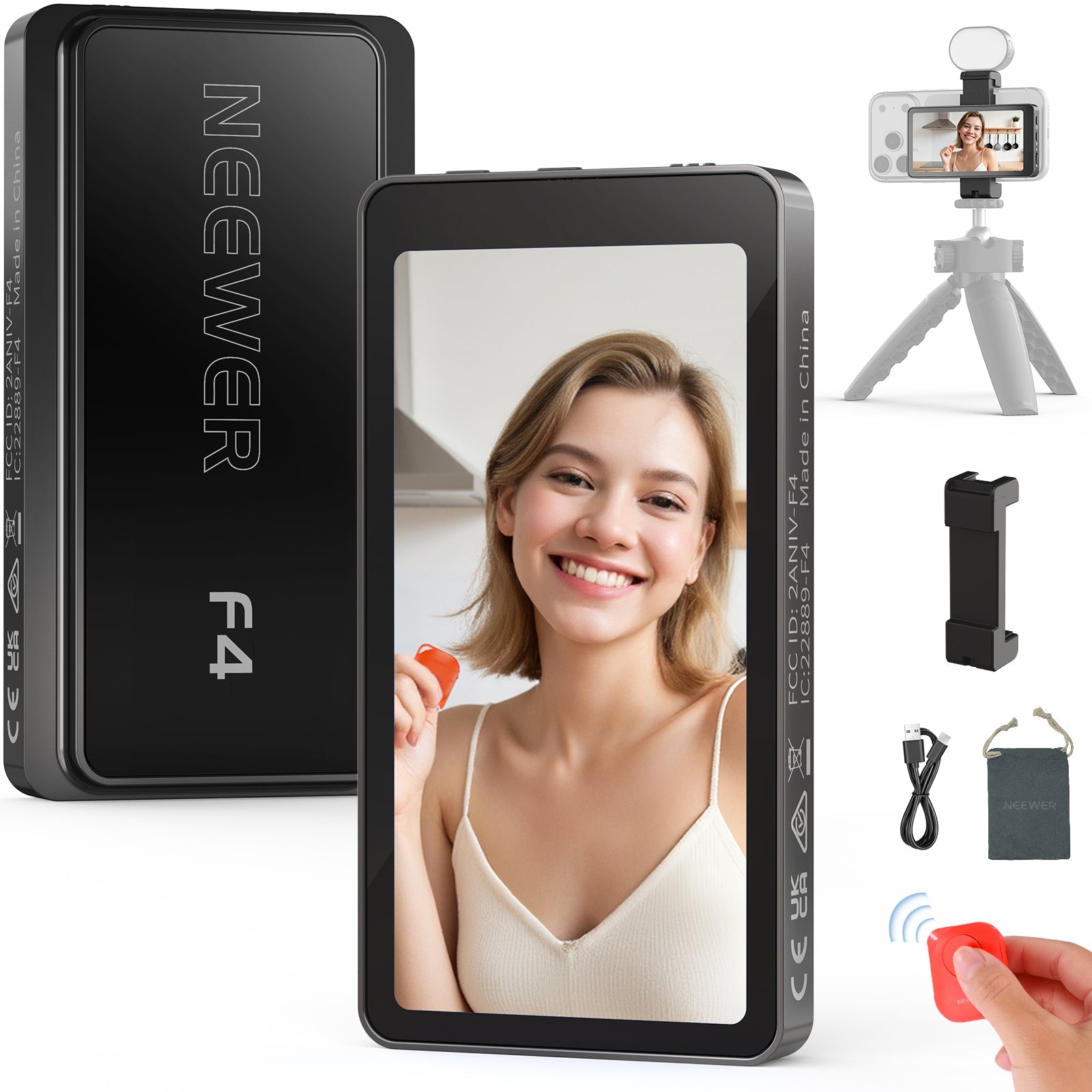 NEEWER F4 Portable HD Phone Selfie Monitor Screen
