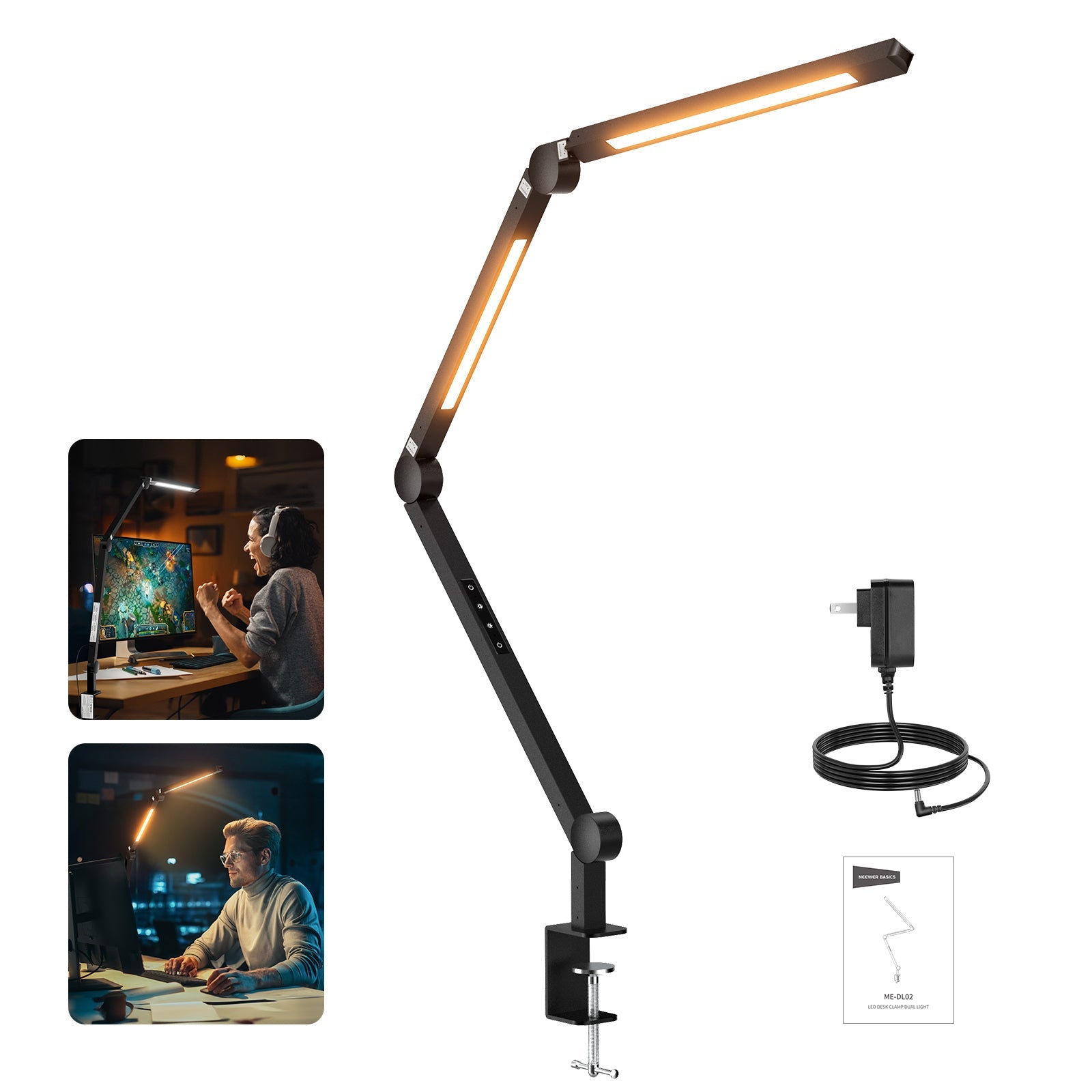 NEEWER ME-DL02 12W Clip On LED Lamp with Dual Light Bar