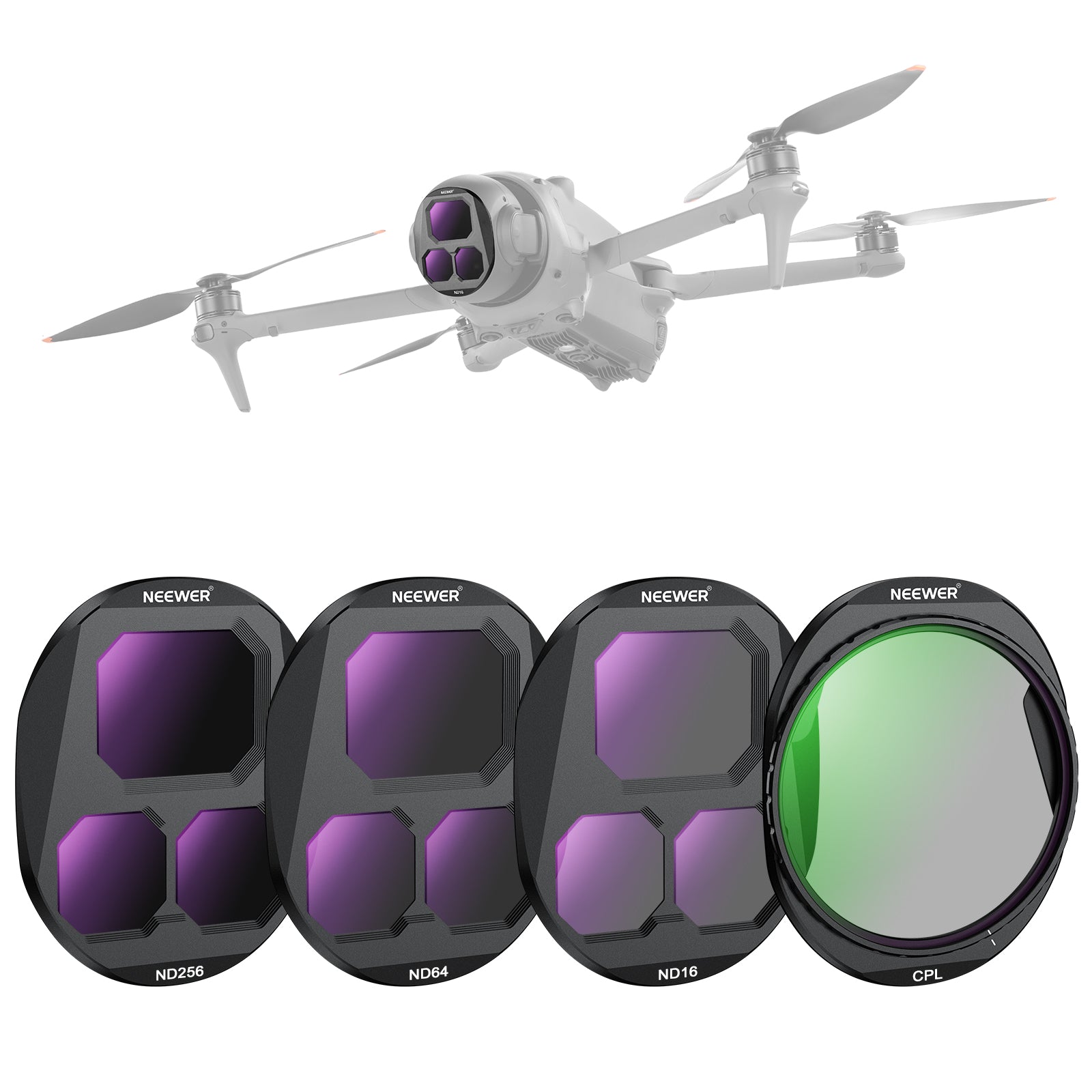 NEEWER CPL + ND16/ND64/ND256 Filter Set For DJI Mavic 4 Pro Drone