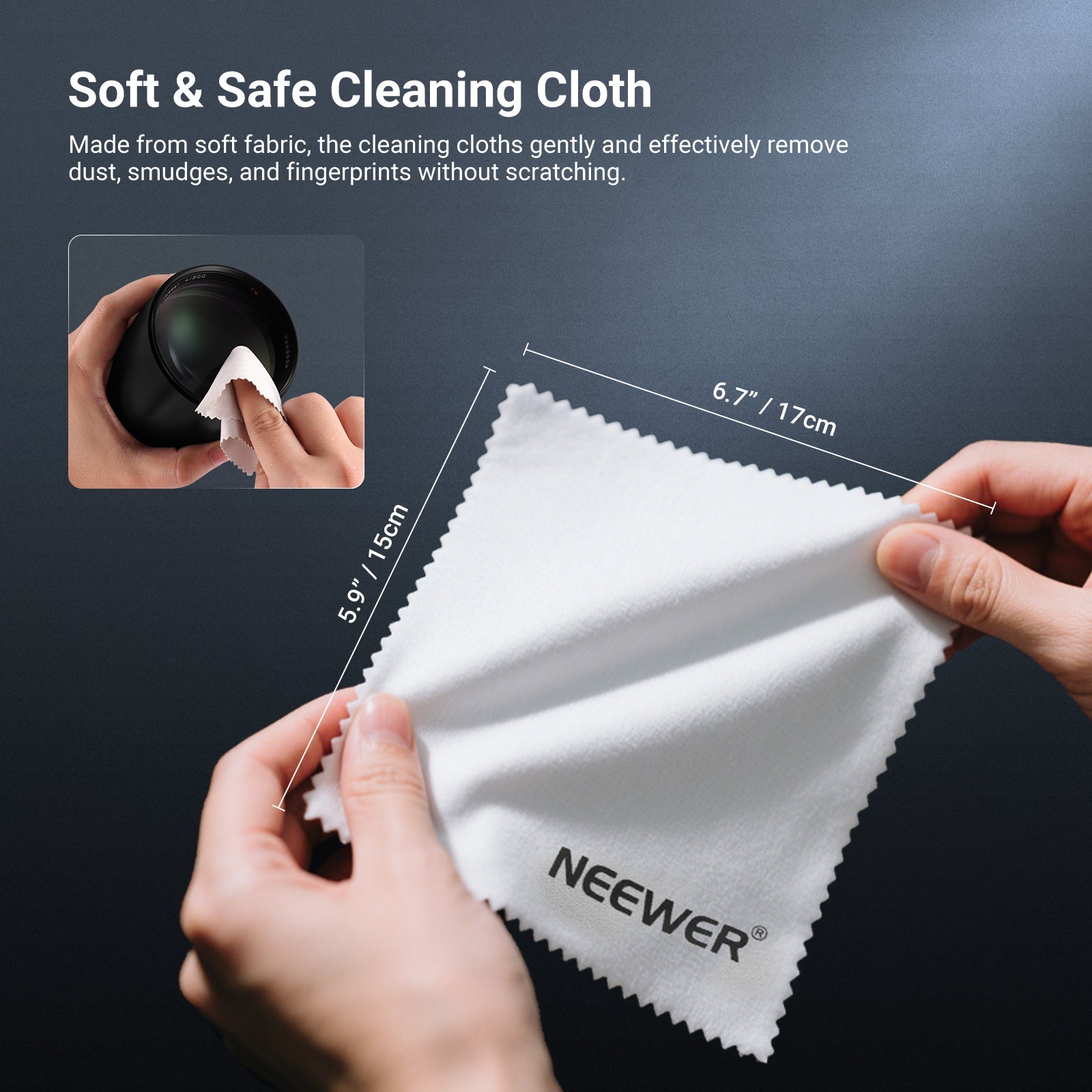 The Cleaning Cloth is made from soft fabric.