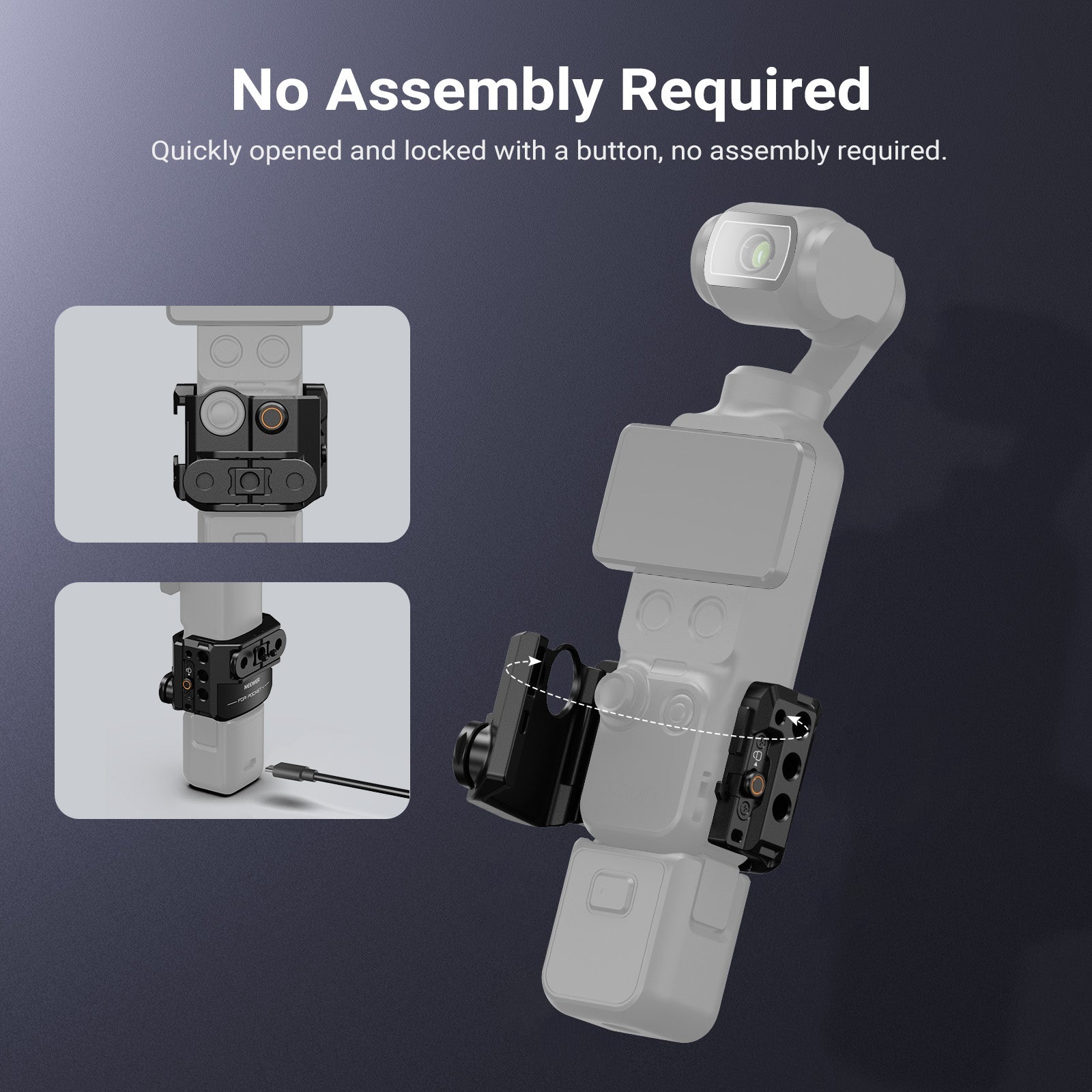 NEEWER AC069 Action Camera Cage for DJI Osmo Pocket 4 features a quick-release design.