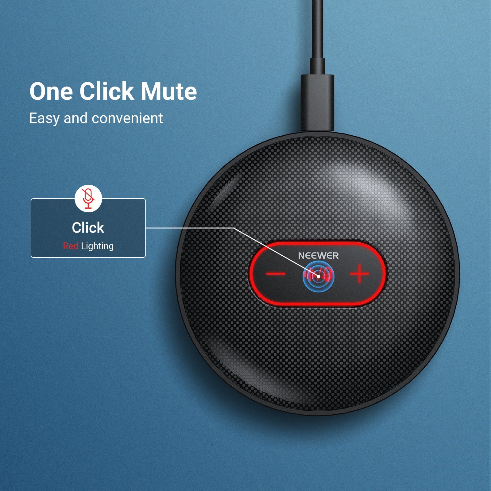 The NEEWER UM04 USB Microphone features a one-click mute function.