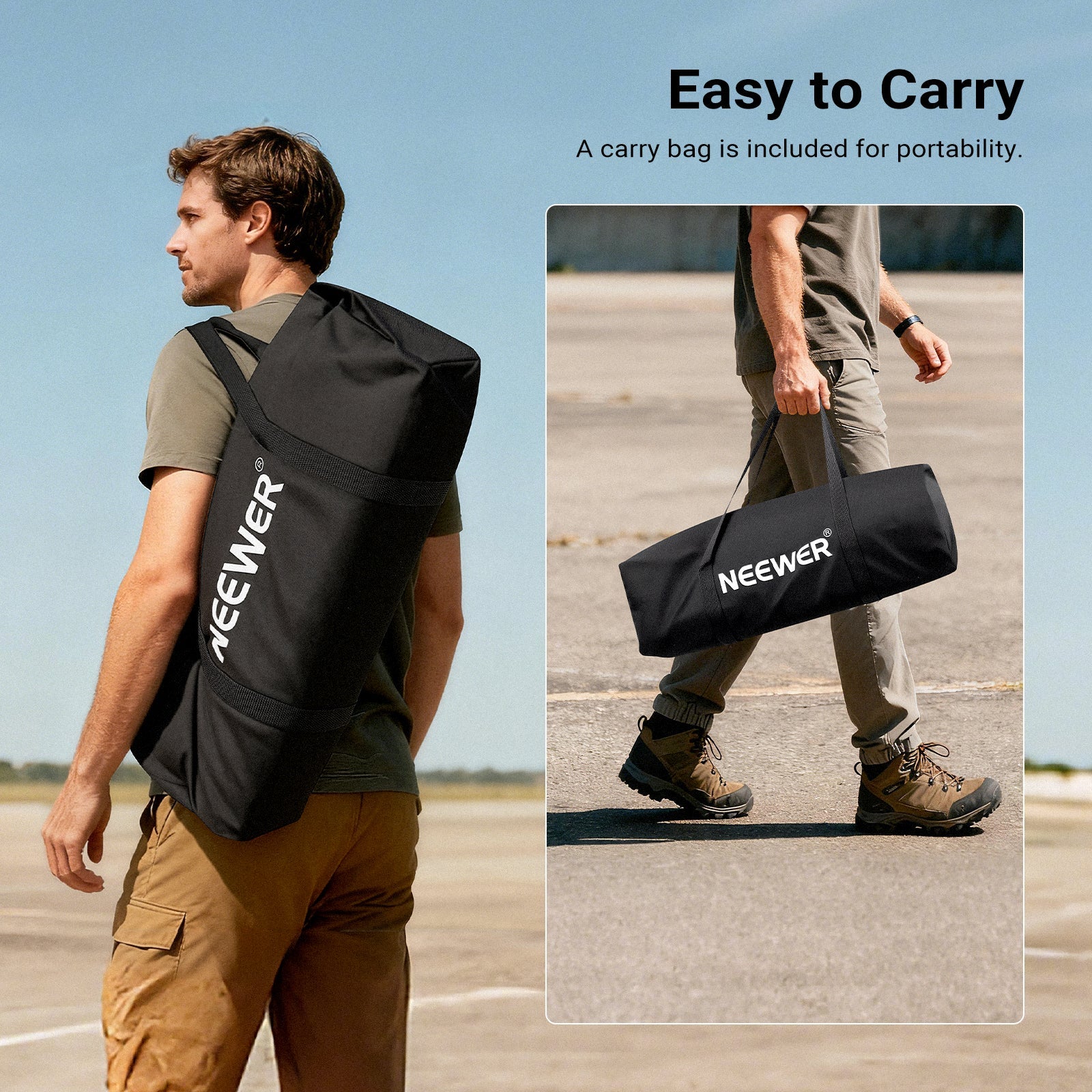 NEEWER PB01N 6ft Portable Detachable Pickleball Net is easy to carry.