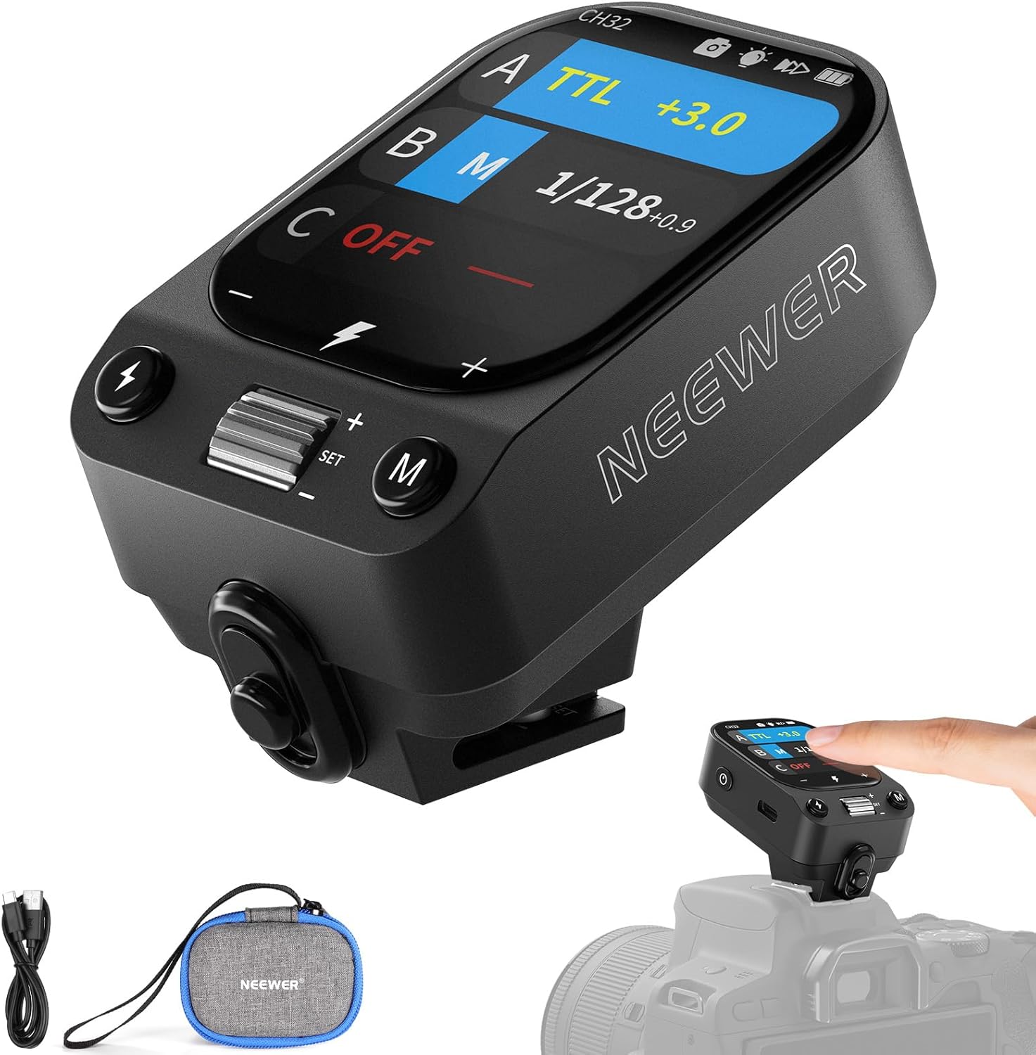 NEEWER QZ-C TTL Wireless Flash Trigger Transmitter for Canon