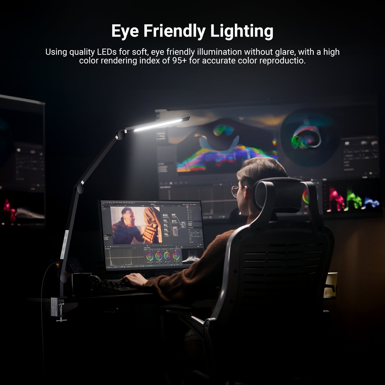 Designed for eye protection, the tube light with dual light bar for desk and table uses premium LEDs with a diffuser to deliver a warm, soft yet bright glow.