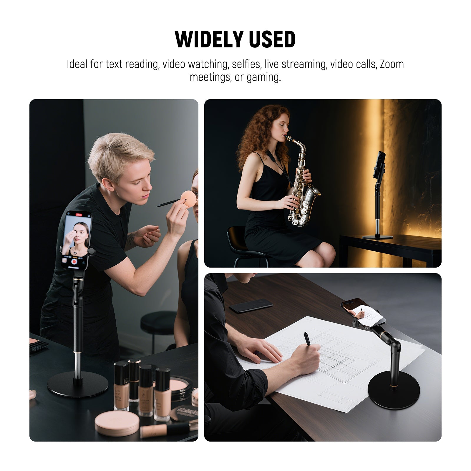 NEEWER ST006 Adjustable Phone Holder Stand is ideal for reading, gaming, and more