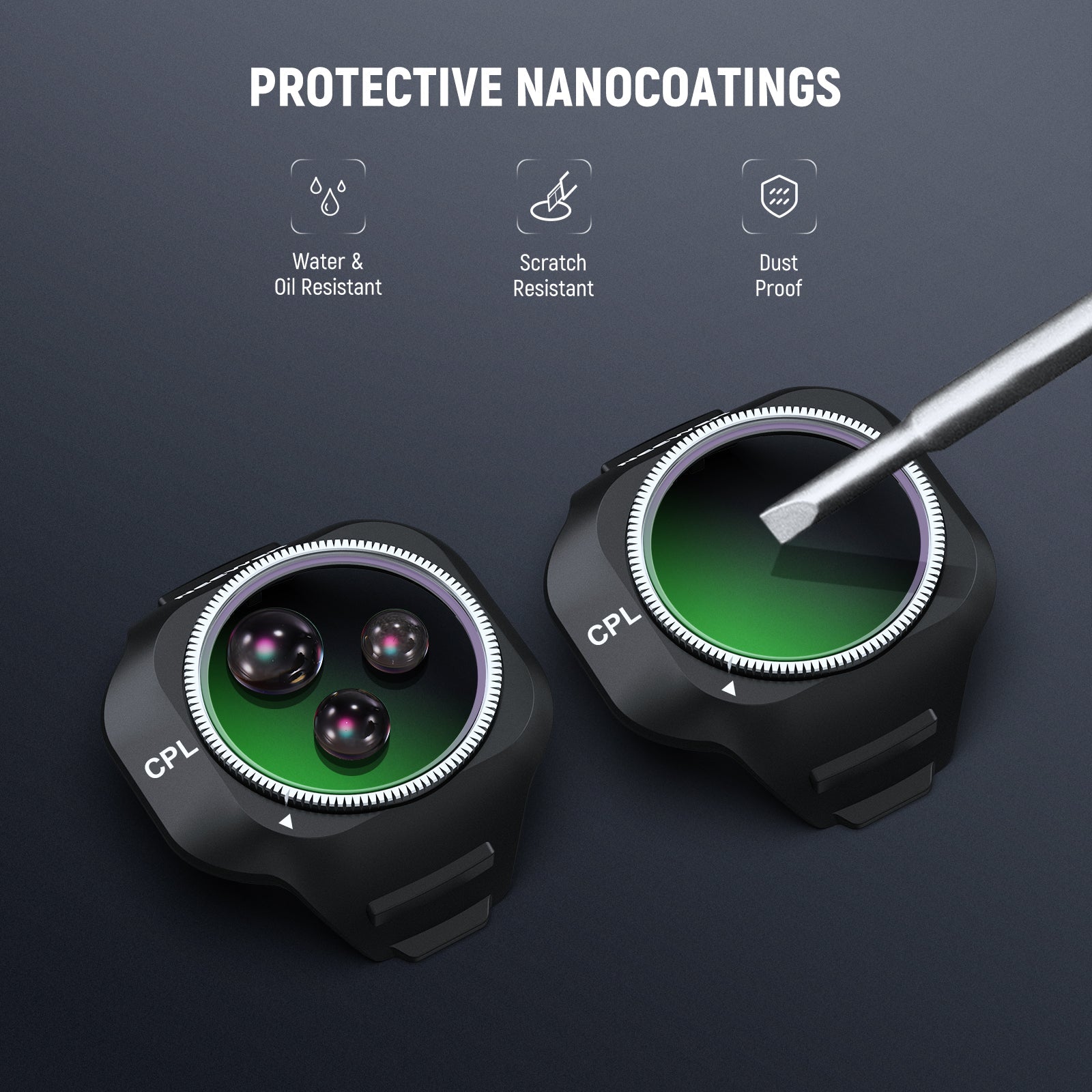 NEEWER CPL Filter For DJI Mini 5 Pro Drone features protective nanocoatings