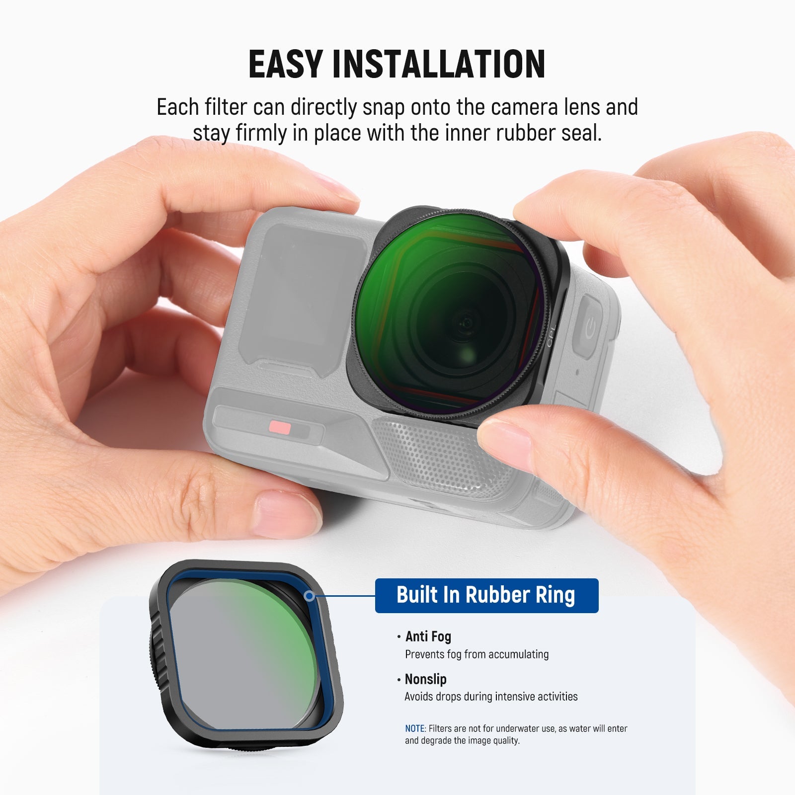 The NEEWER CPL Filter for Insta360 Ace Pro/Ace Pro 2 is easy to install.