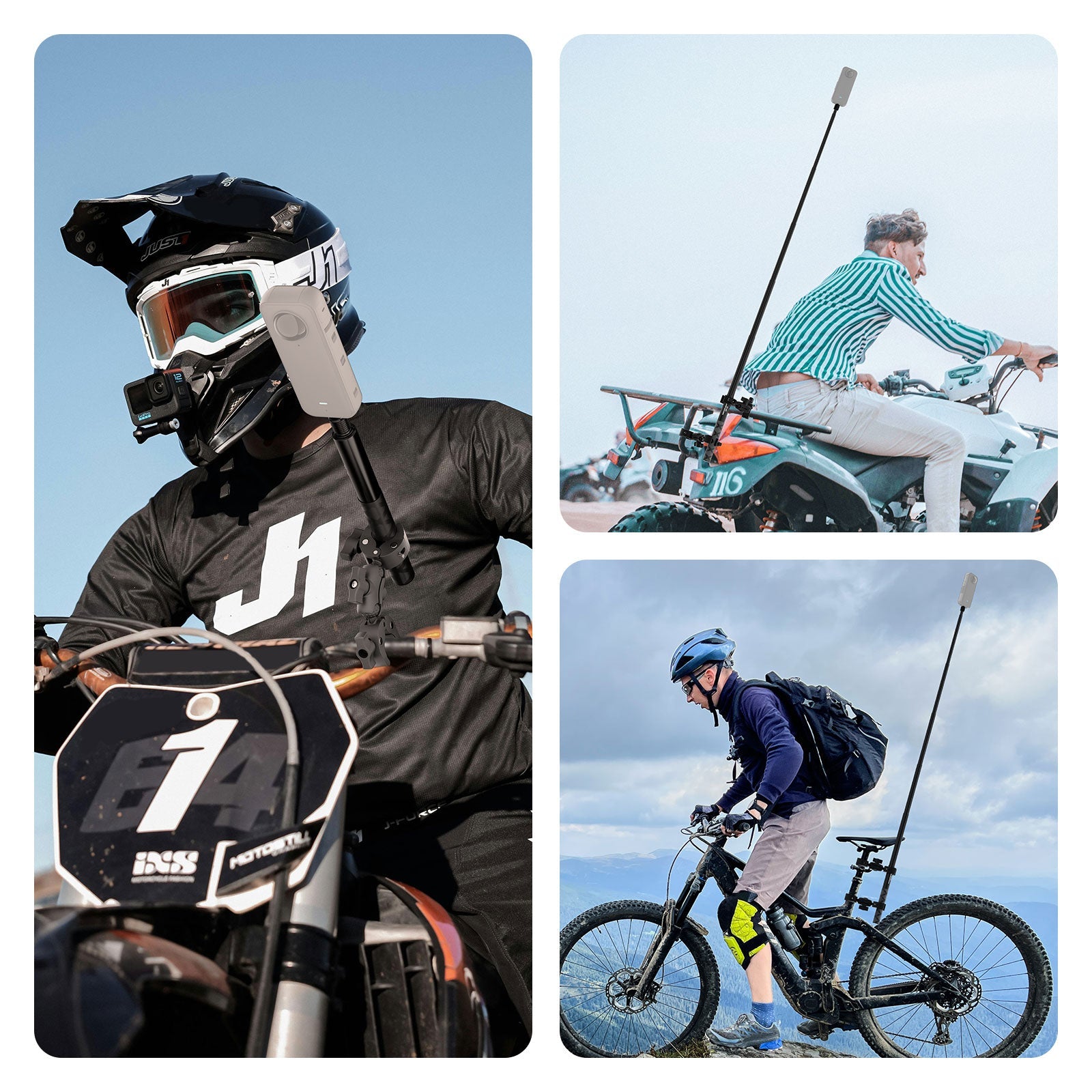 Scenarios for NEEWER GP-32 Motorcycle & Bike Mount Accessories Kit