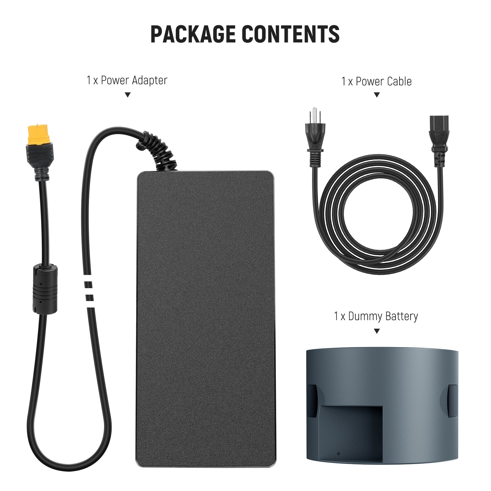 Package Contents of the NEEWER NT-Q300 Dummy Battery Kit