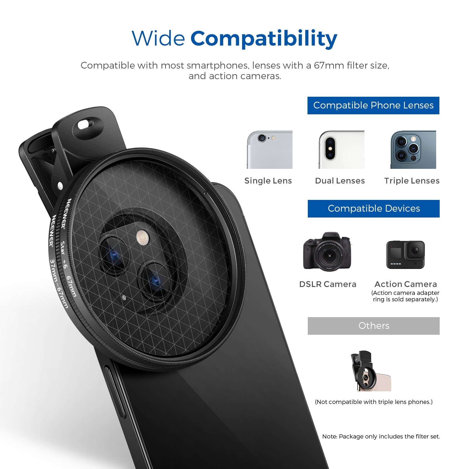 NEEWER 67mm Lens Filter Kit-Graduated Lens Filter