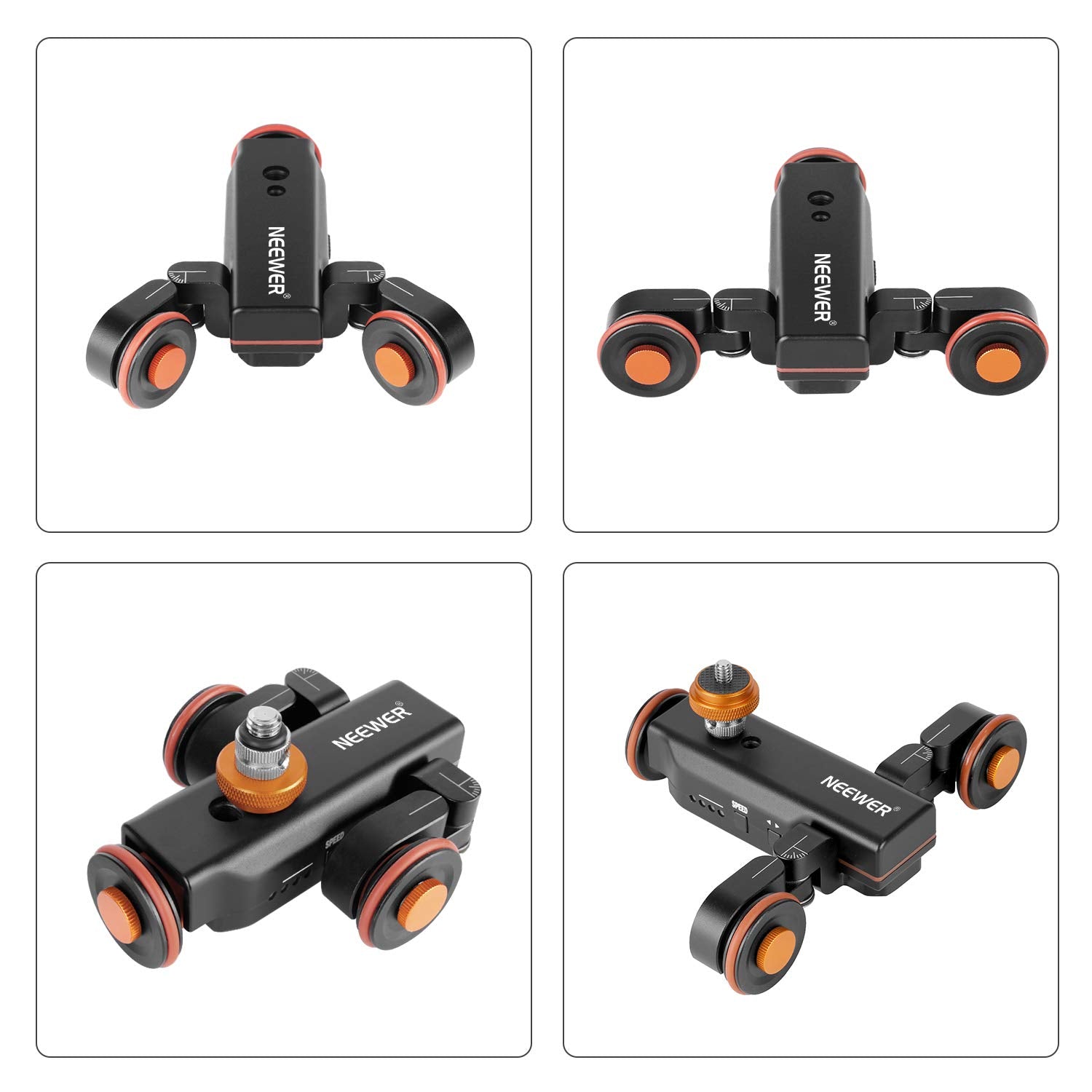 Neewer 3-Wheels Wirelesss Camera Video Auto Dolly,Motorized Track Rail Slider