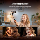 The small LED panel fill light attachment features 4 color temperature modes and 4 brightness levels.