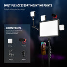 NEEWER BP25B Bi-Color LED Video Panel Light Kit offers multiple mounting points.