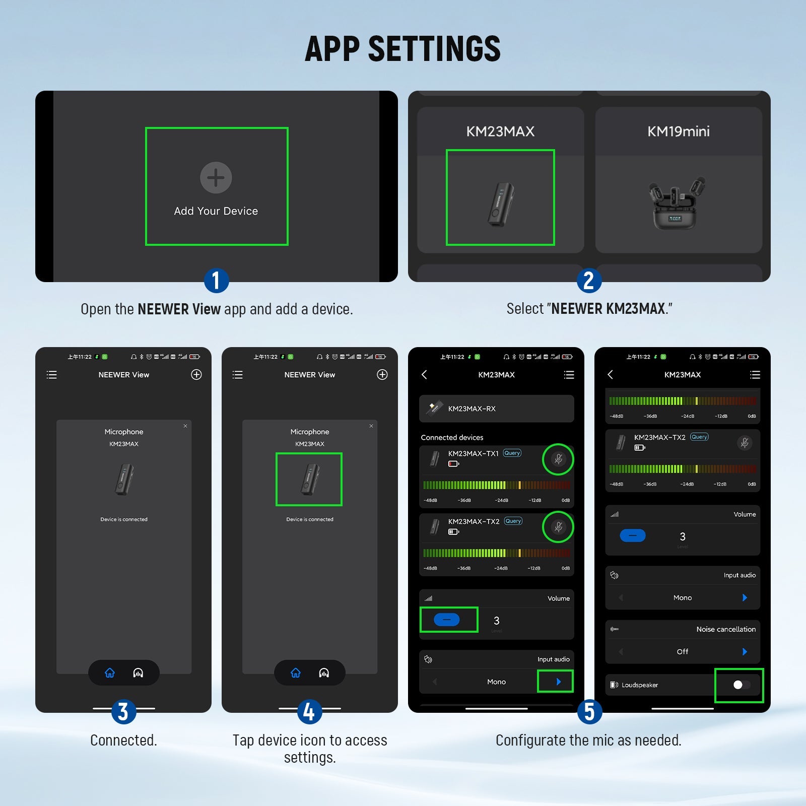 When using the NEEWER View app or connecting to a computer, you can choose the 48KHz/24Bit sampling rate for detailed and natural vocal reproduction