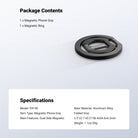 This package includes a magnetic phone grip and a magnetic ring.