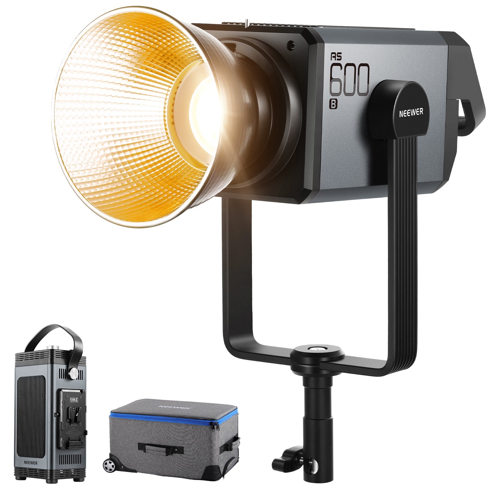 Godox LA150R RGB COB LED Video Light 165W 14 FX Effects CCT 1800K-10000K 52900Lux@1M APP Control Bowens Mount RGB Continuous Outputing Light With Carry Bag For Studio Photography Shooting Videography