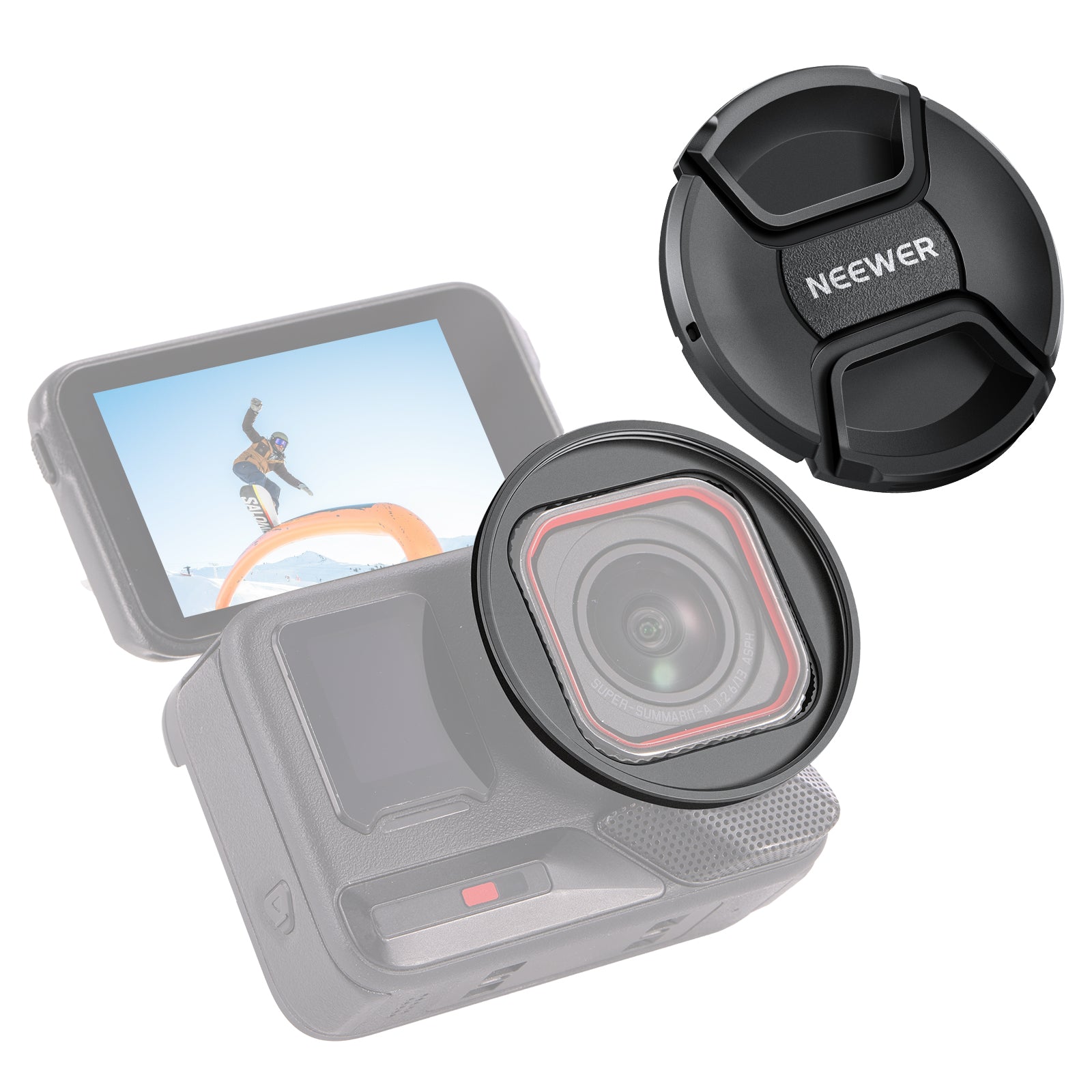 NEEWER 49mm Filter Adapter Ring for Insta360 Ace Pro 1/2