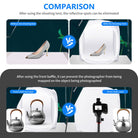 After using the shooting tent, the reflective spots can be eliminated.