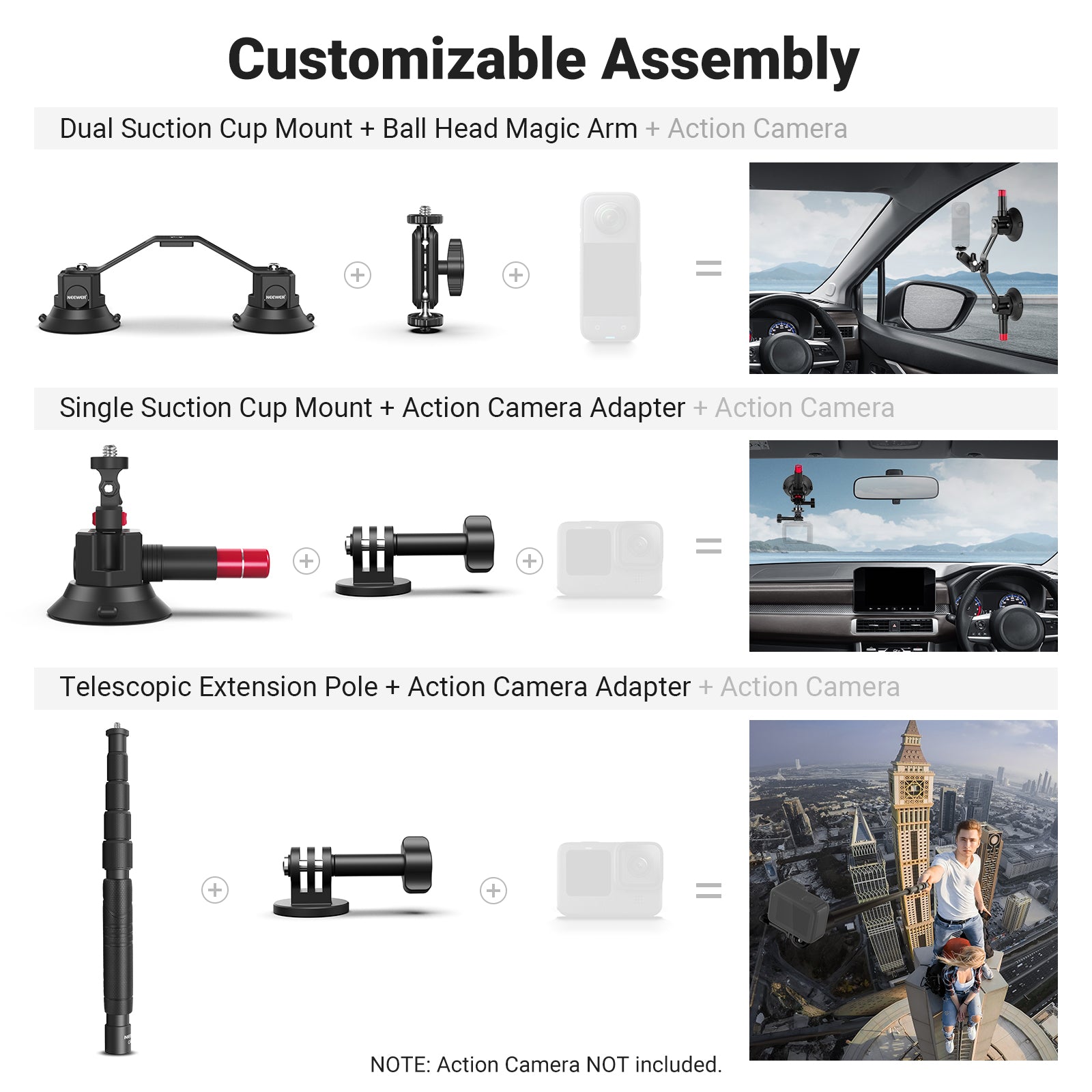 NEEWER PA009 Phone Rig Vlogging Kit – Upgraded Video Stabilizer With Dual Handles For IPhone & Smartphones