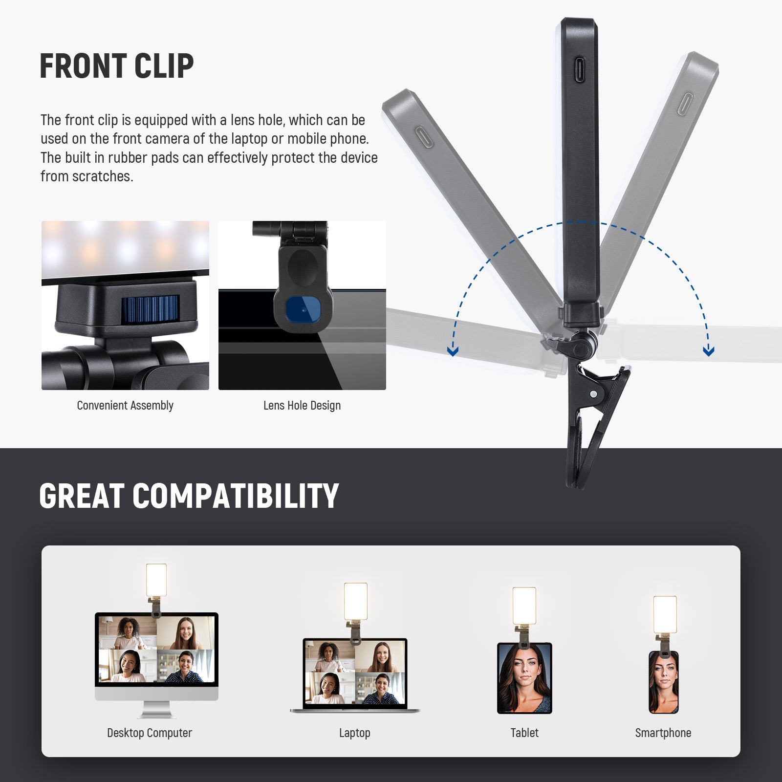 Great Compatibility of the NEEWER BL120B Clip On LED Phone Selfie Light Kit