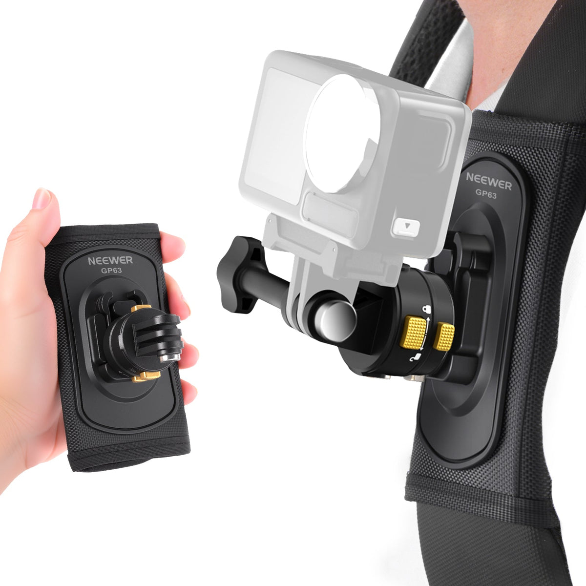 NEEWER GP63 Backpack Strap Mount For Action Cameras