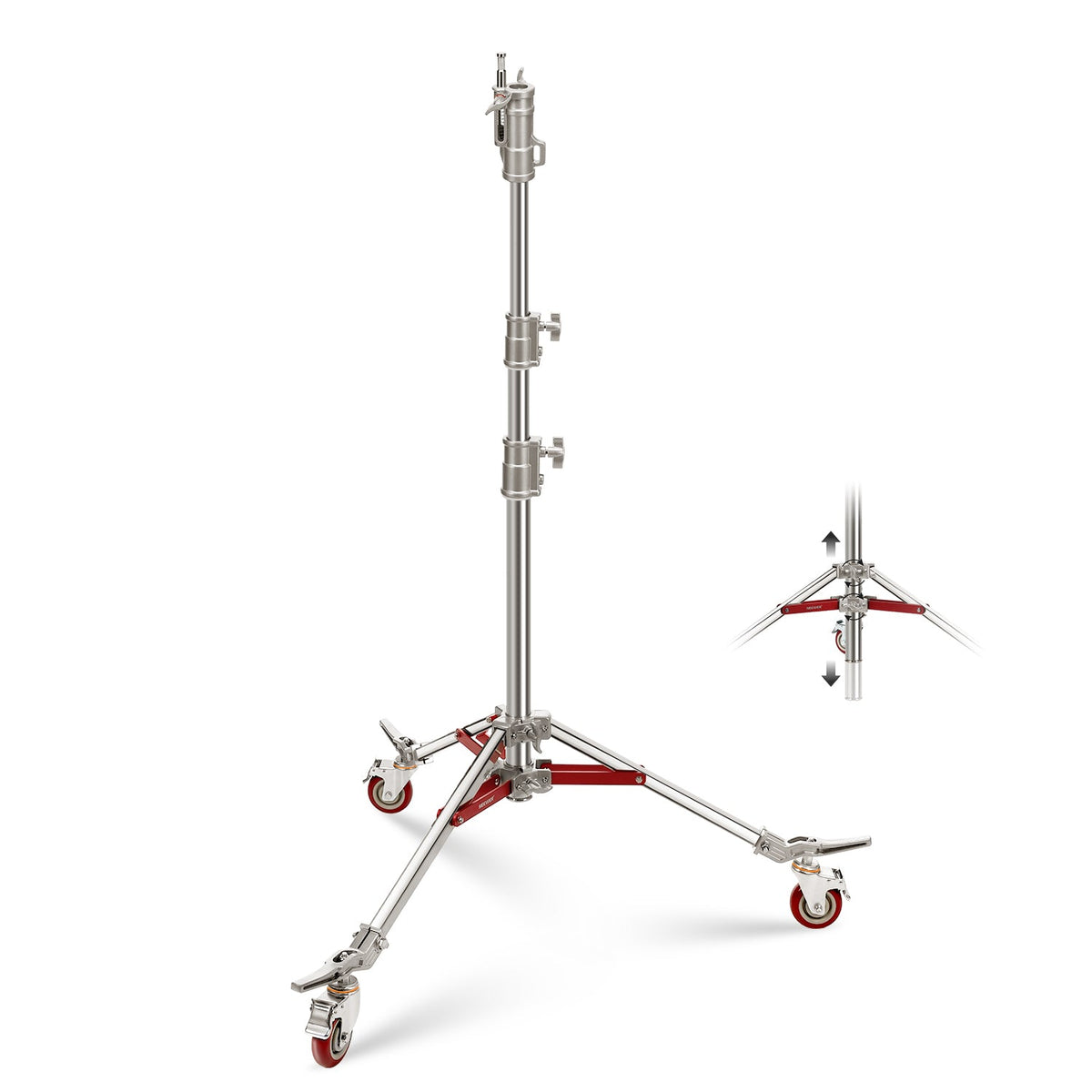 NEEWER ST240SS Support d'éclairage Robuste en Acier Inoxydable avec roulette