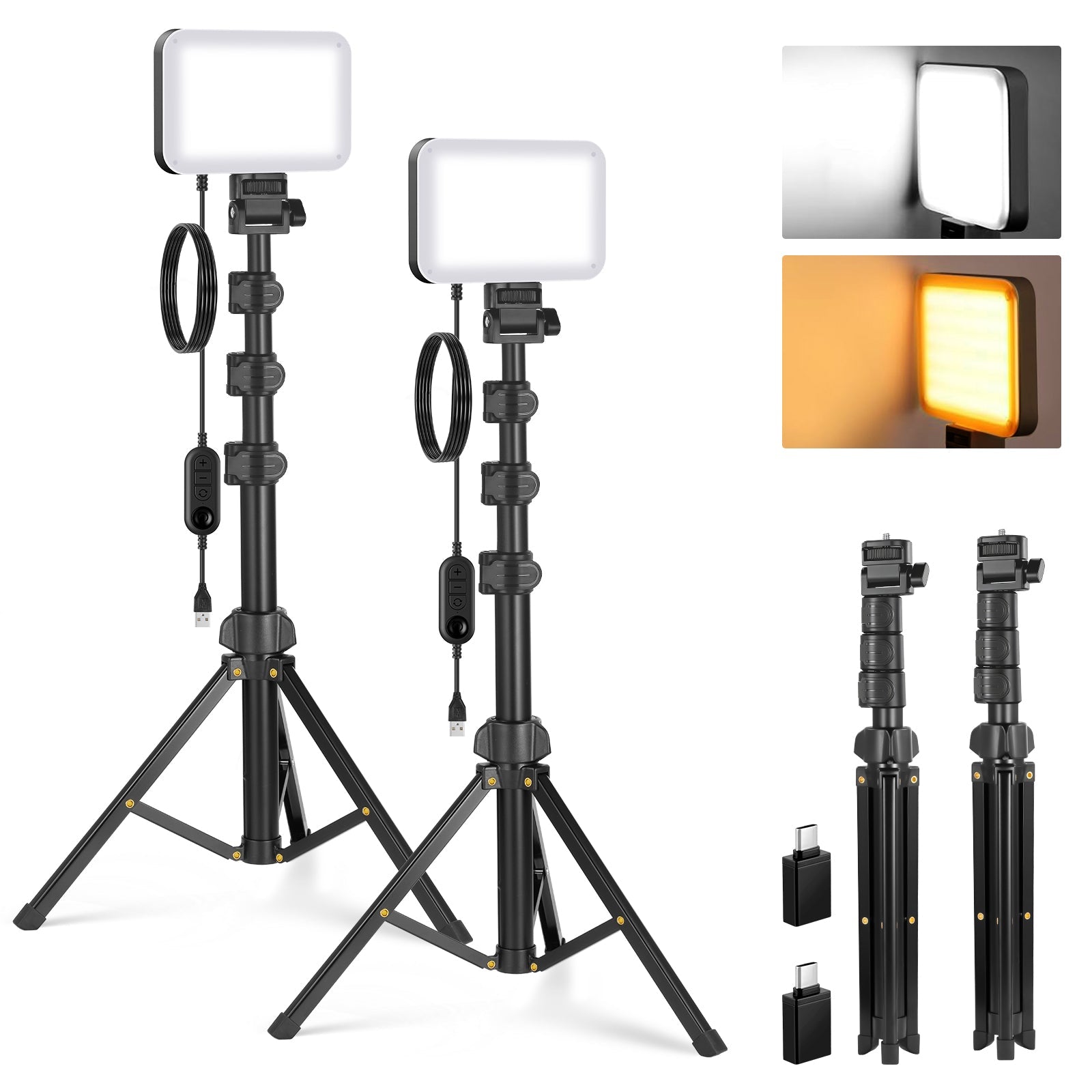 NEEWER BASICS BP132 2 Pack LED Video Light Panel Kit
