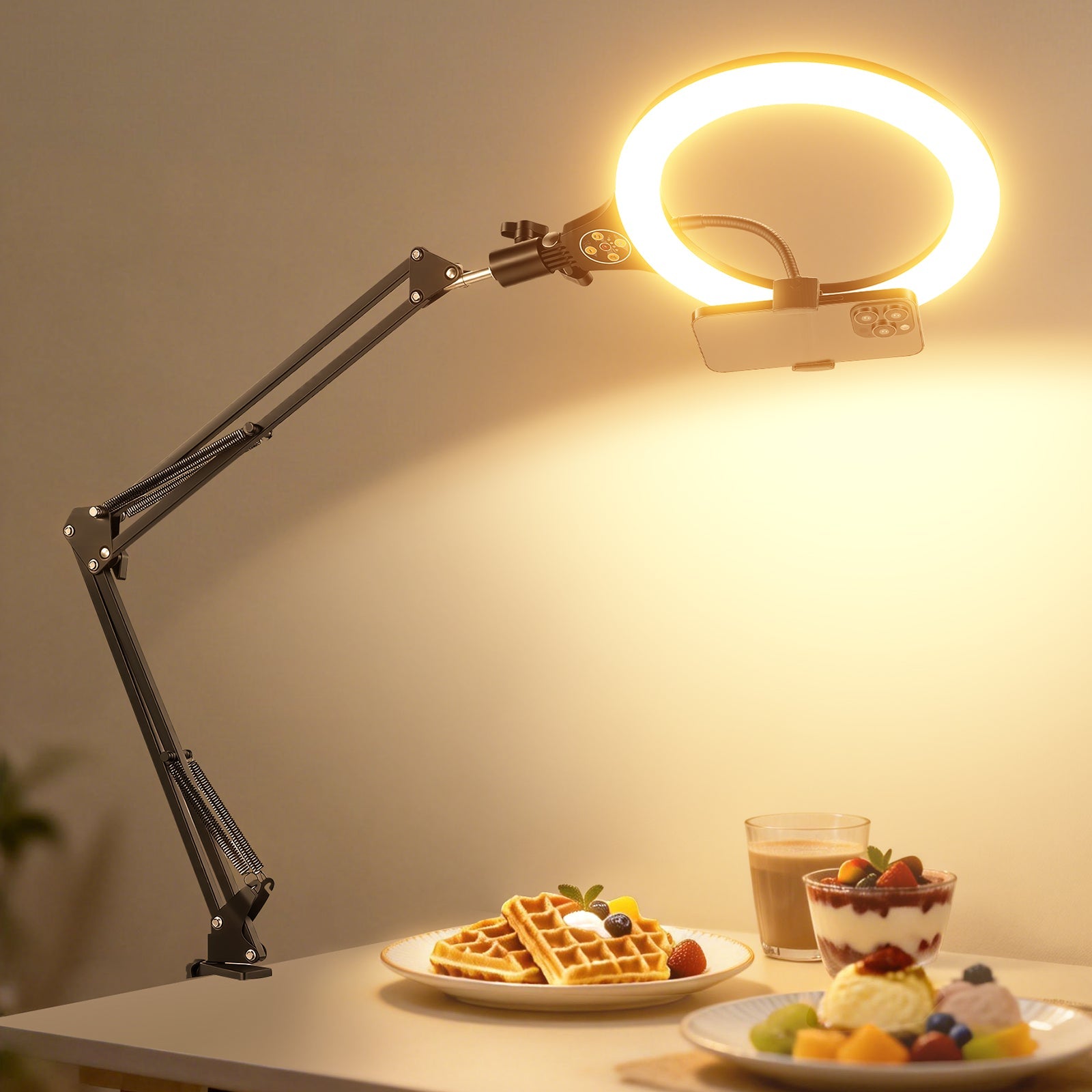 NEEWER N31 Desk Ring Light with Flexible Phone Holder