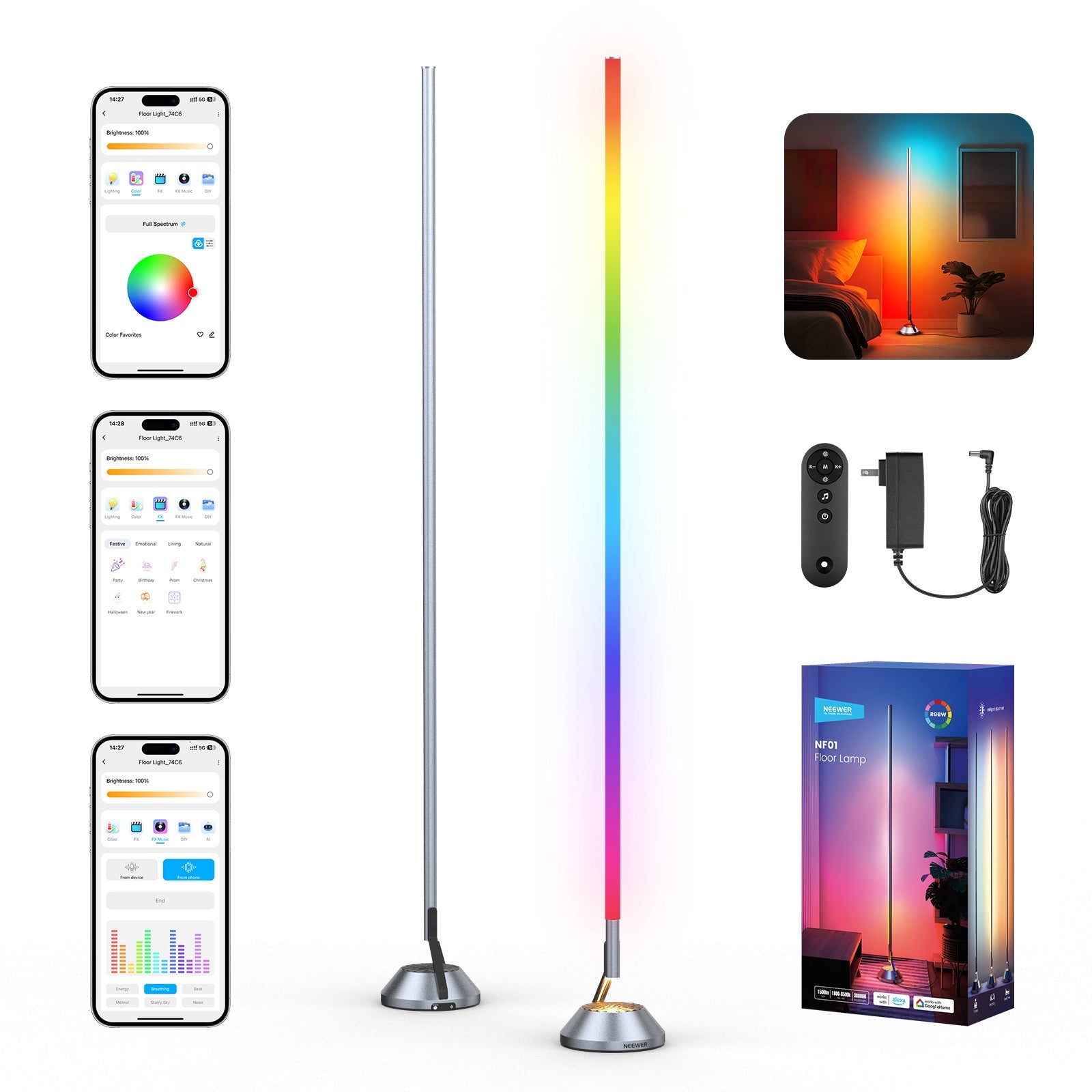 NEEWER NF01 RGBW Smart Floor Lamp | LED Corner Lamp – NEEWER.UK