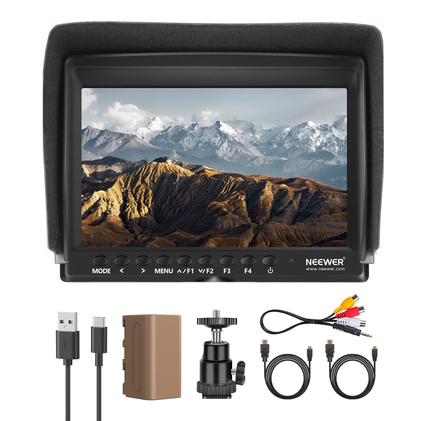 NEEWER F100 7 Inch Camera Field Monitor Kit with 4400mAh F750