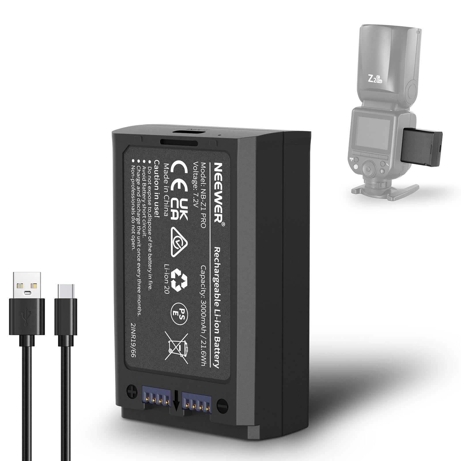 NEEWER NB-Z1 PRO 3000mAh Replacement Battery for Z3/Z2/Q120/Z880