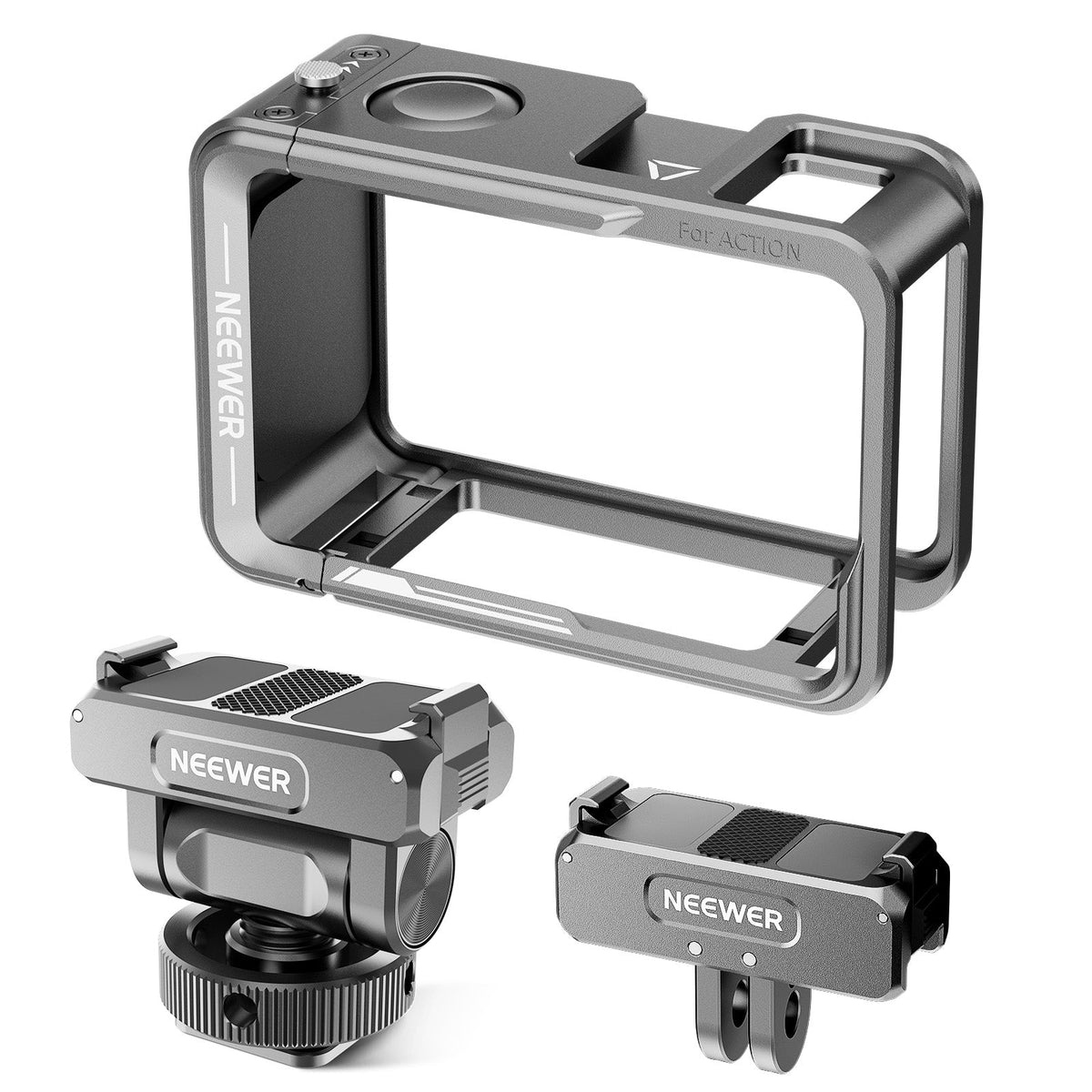 NEEWER AC011+AC012+ AC014 Action Camera Cage Kit For DJI Action 5 Pro ...