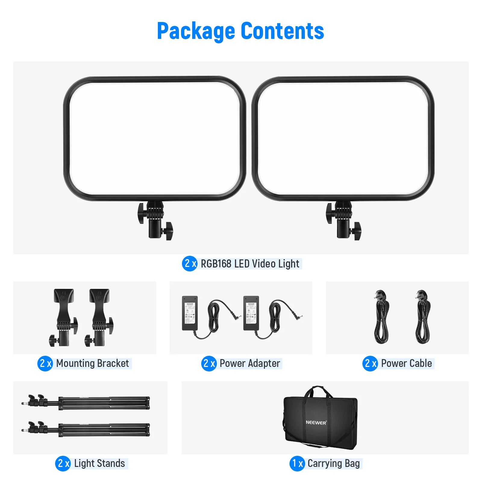 NEEWER 2 Pack RGB168 18.3
