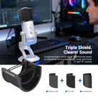 NEEWER MS020 Microphone Pop Filter combines foam, metal mesh, and etamine layers to effectively block pops, breath noise, and harsh “P” and “B” sounds.