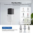 NEEWER MS020 Microphone Pop Filter fits condenser, USB, or handheld microphones with diameter from 40 mm to 72 mm.