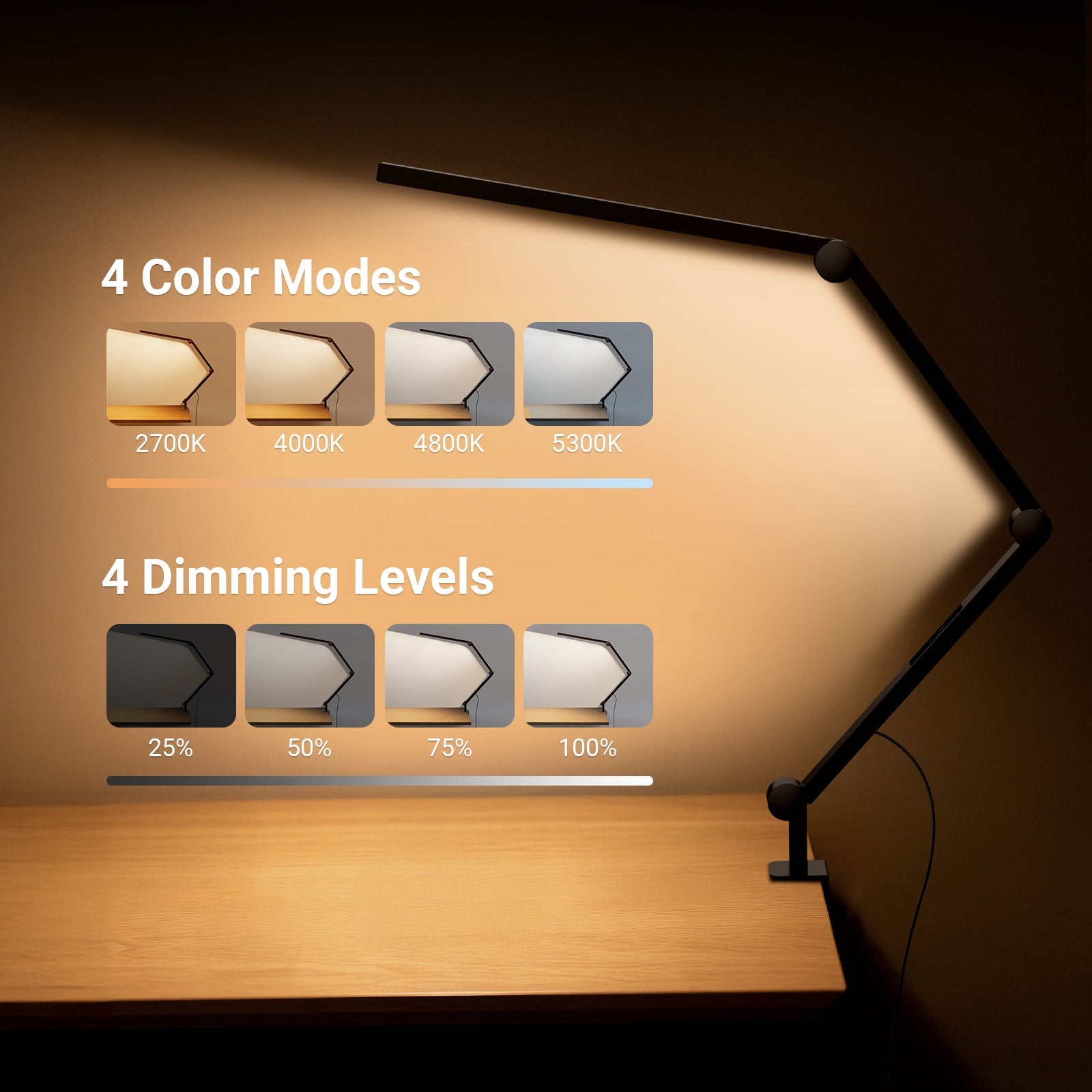 NEEWER ME-DL02 12W Clip On LED Lamp offers color modes and 4 dimming levels.