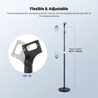 Twist to extend the floor mic stand up to 64.6" (164 cm, mic clip excluded).