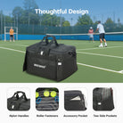 NEEWER TB03B Tennis Ball Bag is designed with side pockets for rackets and accessories.