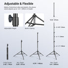 NEEWER ST015 Phone Tripod Stand adjusts from 74cm to 200cm.