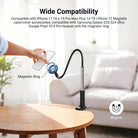 NEEWER PA151 Magnetic Phone Stand for Desk is compatible with iPhone MagSafe case/cover accessories and Samsung Galaxy S25 Huawei with the magnet ring.