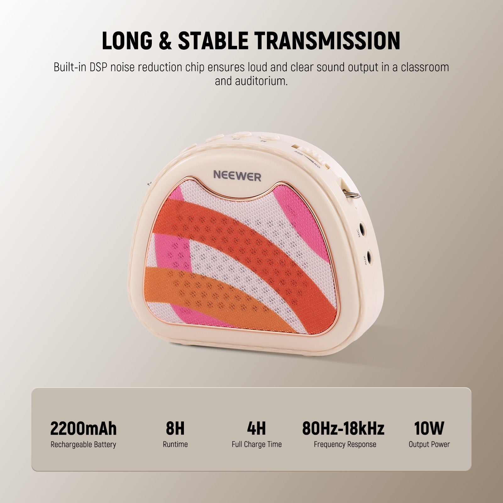 This voice amplifier with headset microphone can offer stable transmission.