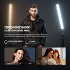 CCT mode provides three color temperatures, white (6500K), yellow (2700K), and natural light (4000K) 