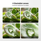 Magnetically stack these phone camera lenses for greater magnification.
