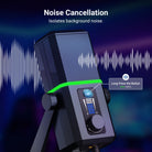 Press once to mute/unmute (red indicator) the condenser microphone.