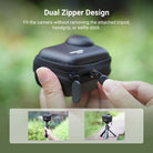 NEEWER AC042 Portable Storage Case fits the camera without removing the attached tripod, handgrip, or selfie stick.