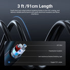 At 3 ft (91 cm), the 3.5mm to dual 1/4 adapter cable features PVC jackets to bridge varying distances.