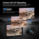 With 15 preloaded 3D LUTs, the monitor supports up to 60 custom 3D LUT file uploading, and even firmware upgrading via an SD card.